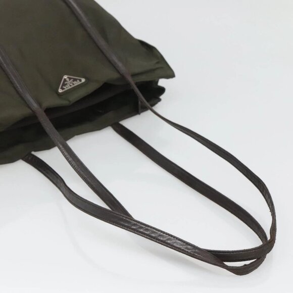 PRADA Shoulder Bag Nylon Khaki Silver Auth bs25613 - Picture 8 of 16
